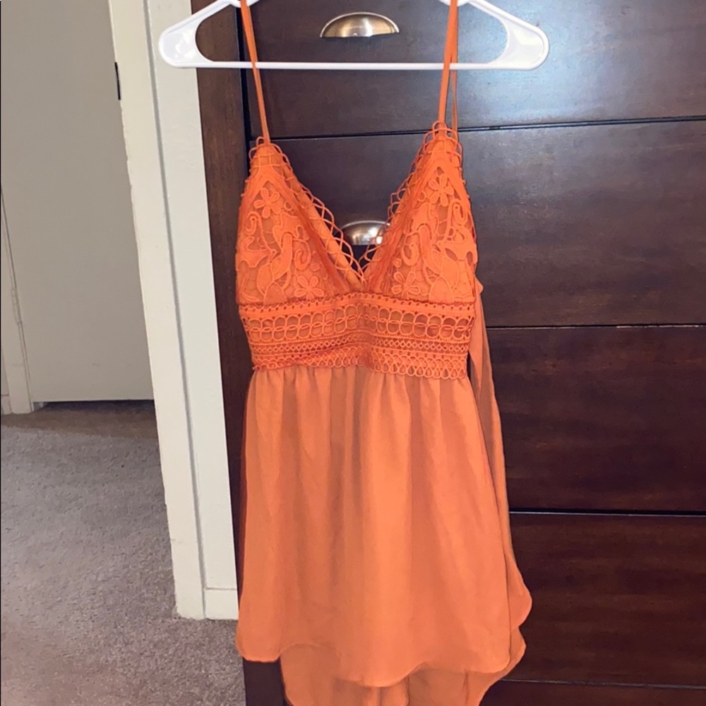 Orange summery romper